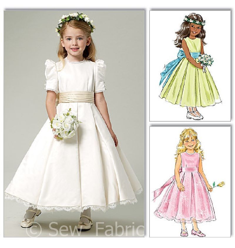 Butterick 5705 Sewing Pattern Girls Bridesmaid/Princess Dress Flower