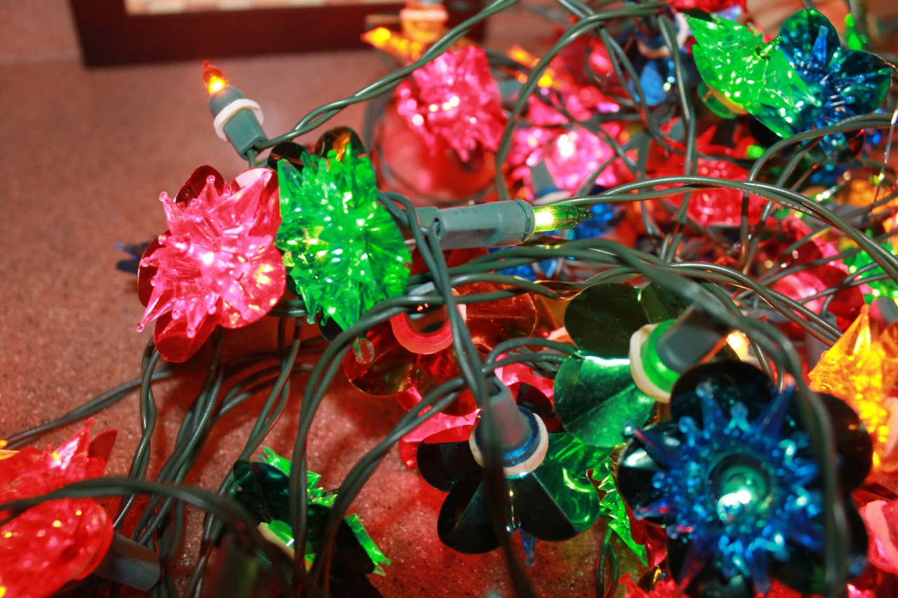 Vintage Colored Christmas Lights 