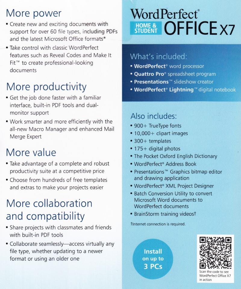 Corel WordPerfect Office X7 Not X8 Word Perfect Home ...