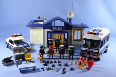 playmobil police station with jail