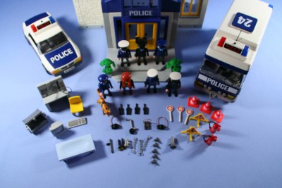 playmobil police station with jail