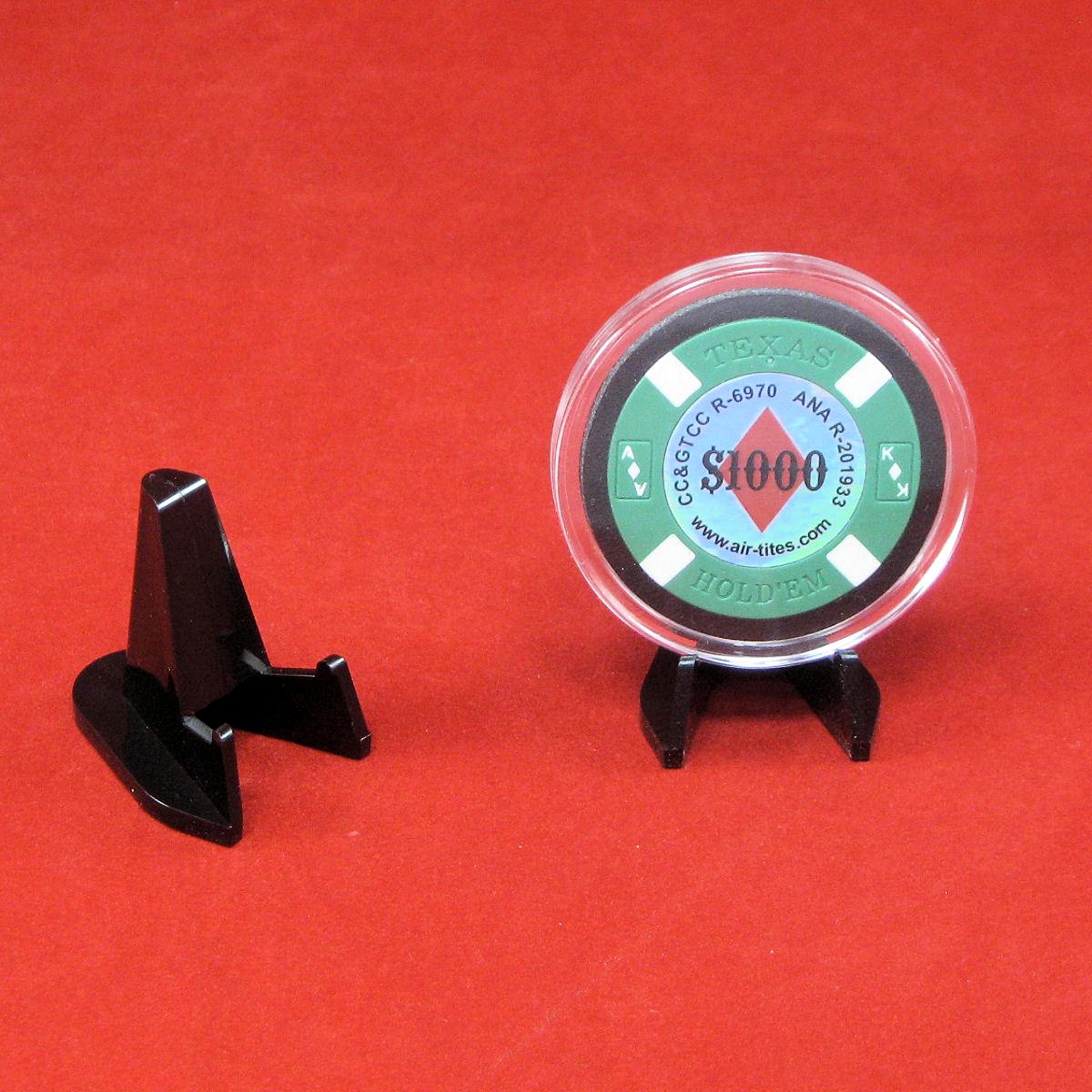 Small Plastic Easel Display Stands for Challenge Coins&Casino Chips