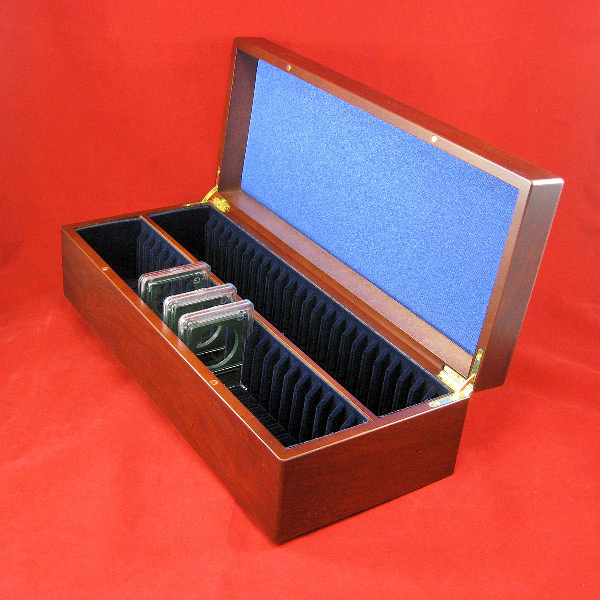 Lighthouse Certified Slab Storage Box Mahogany Wood Finish for PCGS