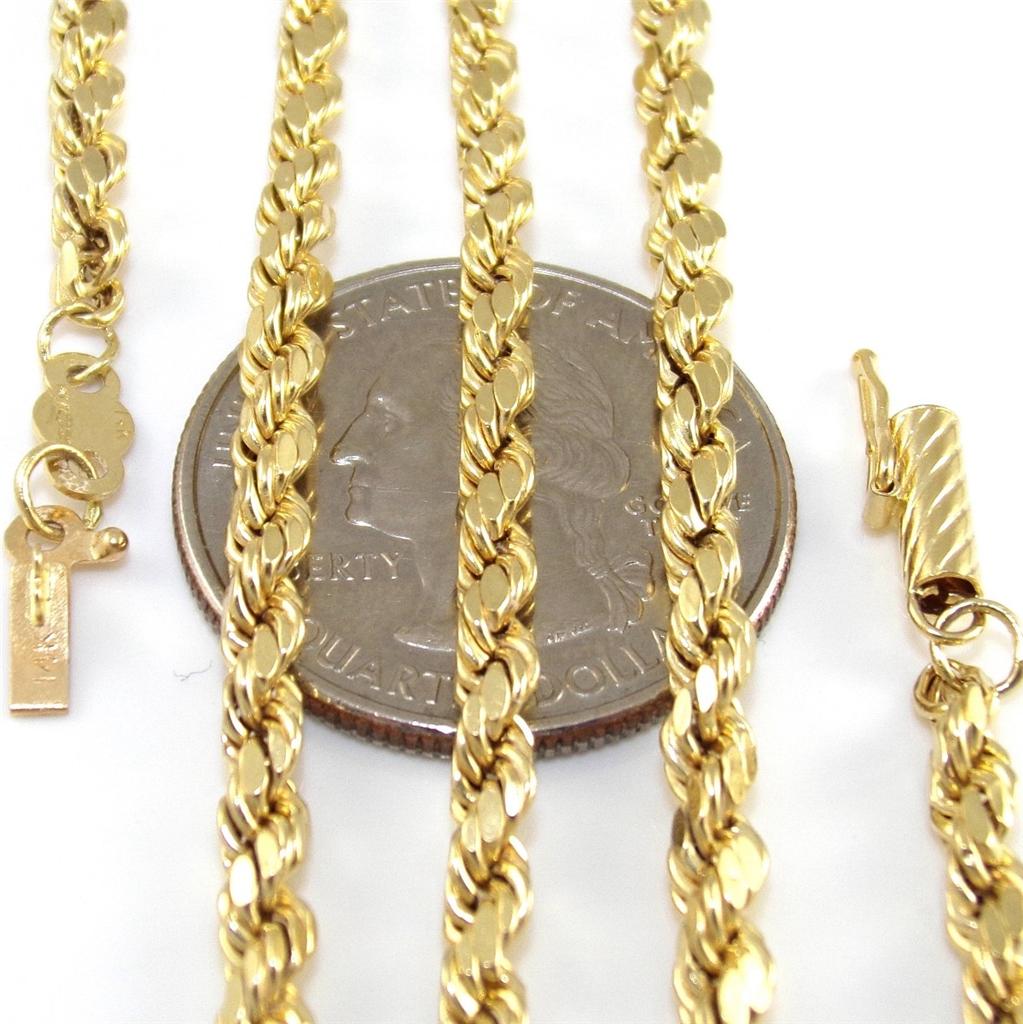 REAL Solid 14K Yellow Gold Rope Chain Necklace **YOU PICK** eBay