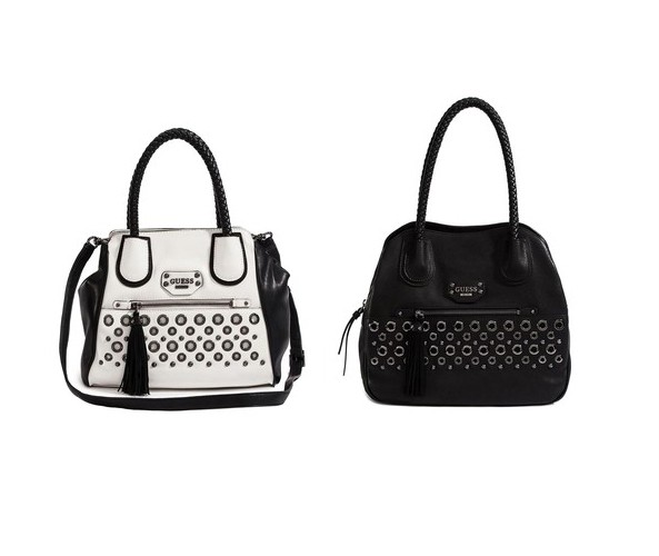 BNWT GUESS Women&#39;s Jodi Small Satchel Handbag Purse Black and White VM436631 | eBay
