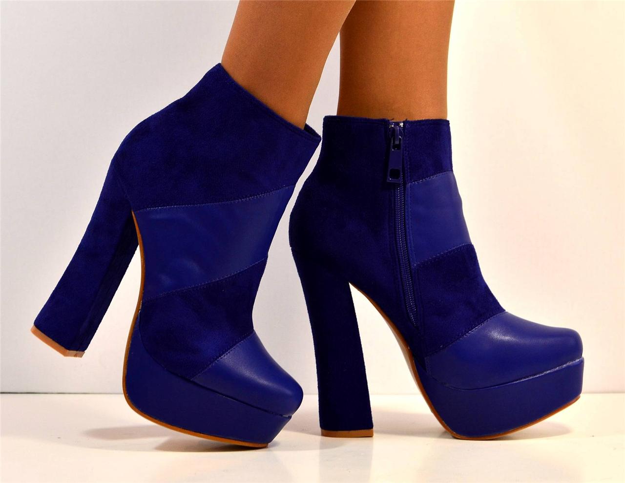 navy blue high heel boots