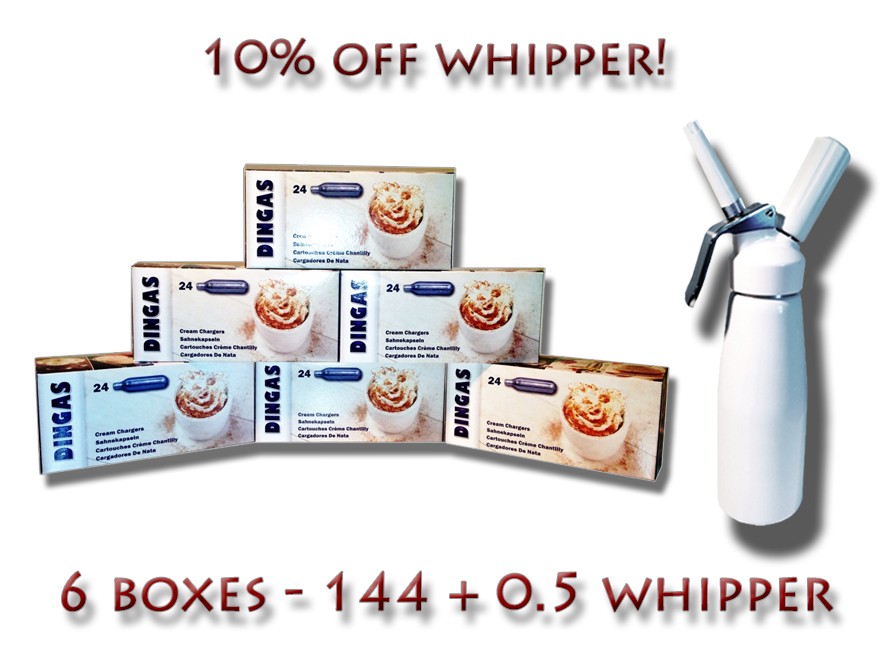 Nitrous Oxide N2O NOS Chargers Canisters Whip Cream Dispensers Kit 8g