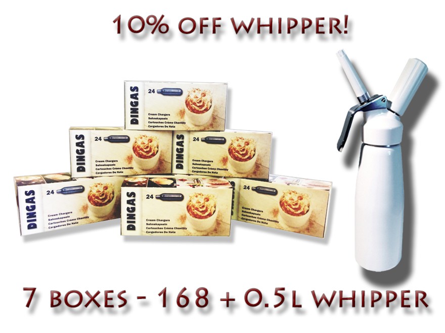 Nitrous Oxide N2O NOS Chargers Canisters Whip Cream Dispensers Kit 8g