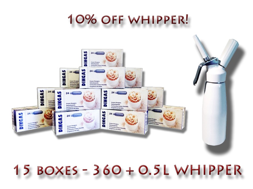 Nitrous Oxide N2O NOS Chargers Canisters Whip Cream Dispensers Kit 8g