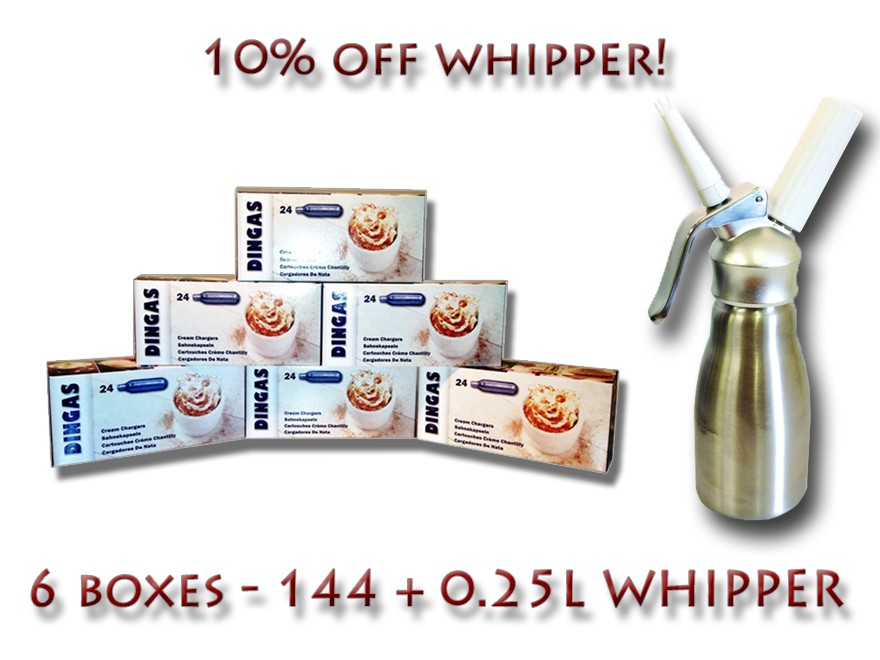 Nitrous Oxide N2O Chargers Canisters Whip Cream Dispensers Kit 8g Gas