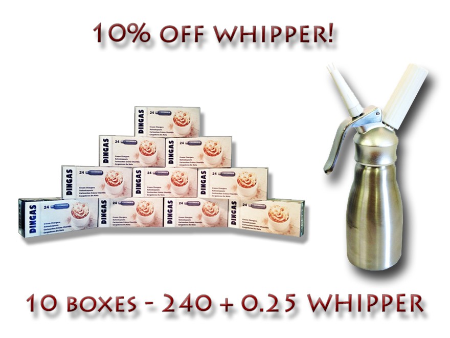 Nitrous Oxide N2O Chargers Canisters Whip Cream Dispensers Kit 8g Gas