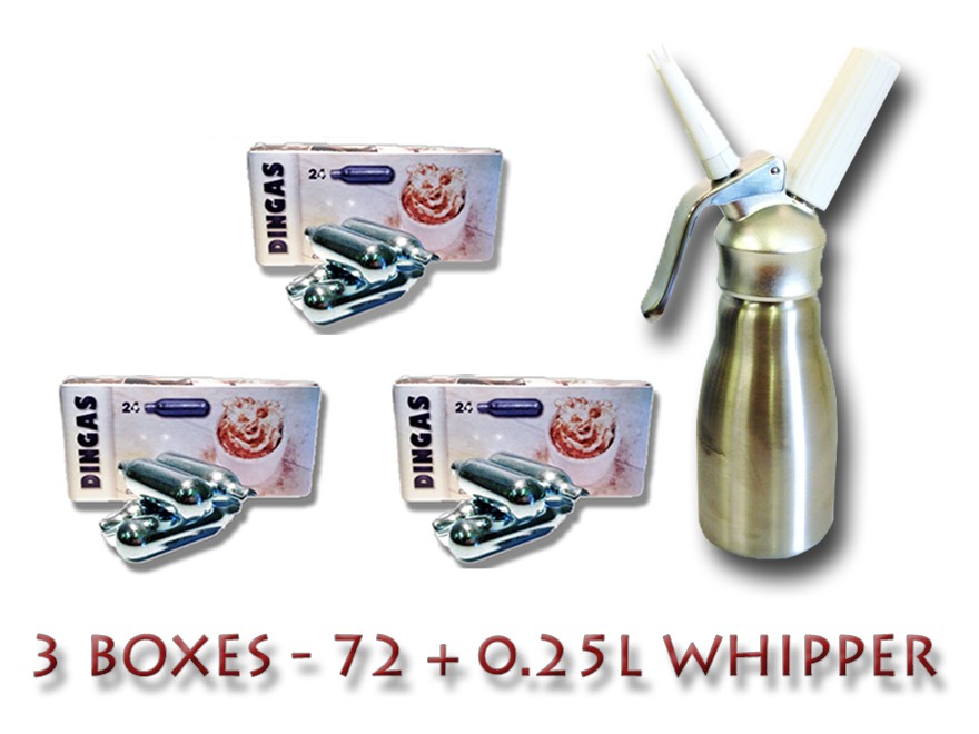 Nitrous Oxide N2O Chargers Canisters Whip Cream Dispensers Kit 8g Gas