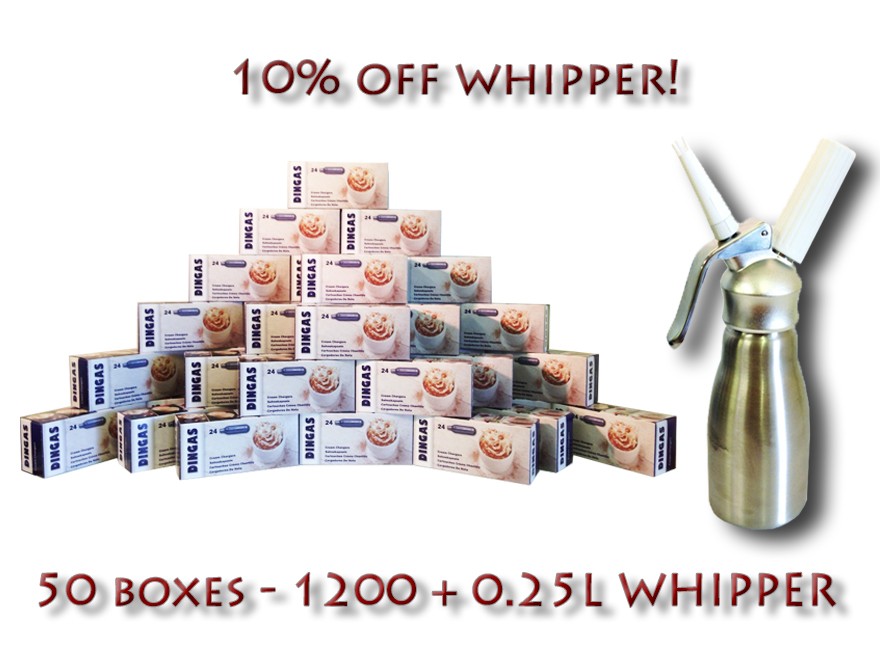 Nitrous Oxide N2O Chargers Canisters Whip Cream Dispensers Kit 8g Gas