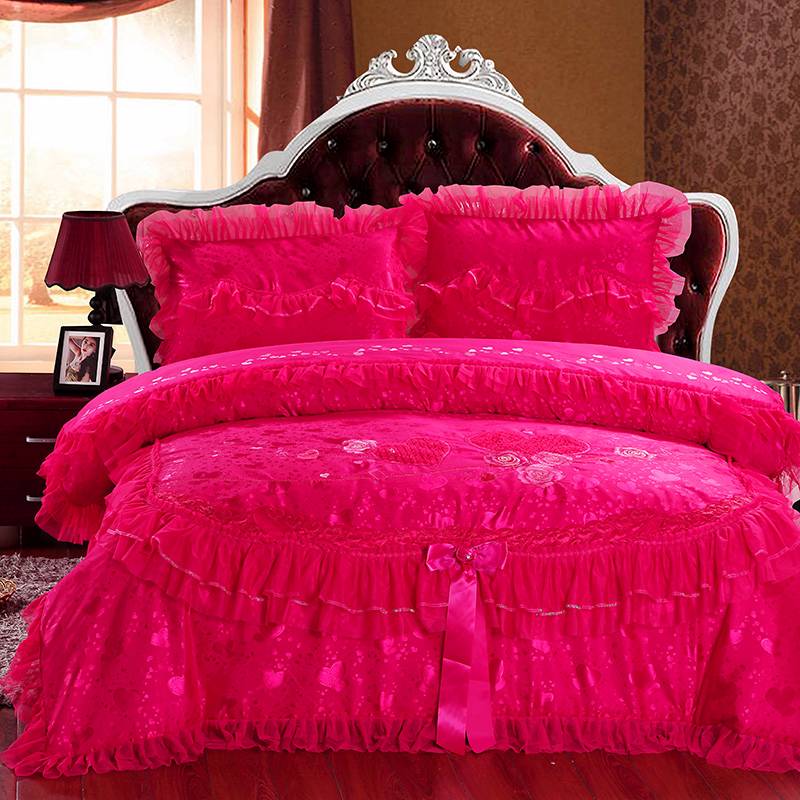 Bedding skirt Bed sheet Wedding bedding Bud silk sheets QUEEN KING