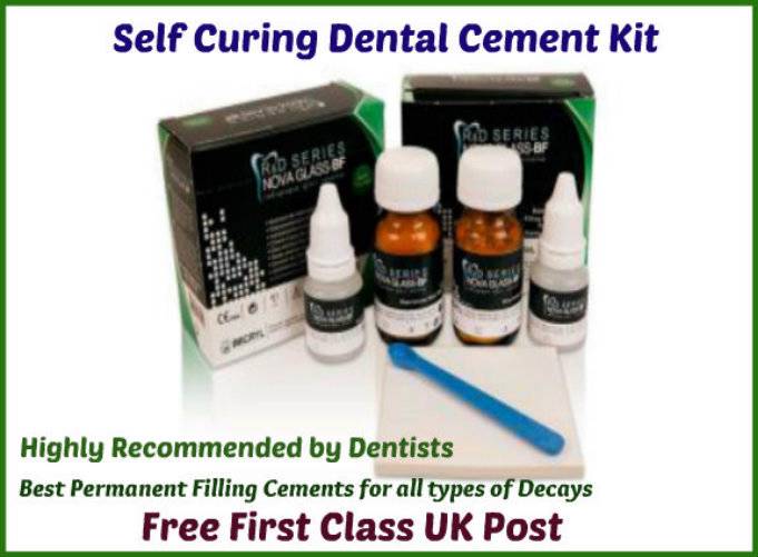 SELF CURING DENTAL CEMENT KIT,GLASS IONOMER,PERMANENT TOOTH FILLING