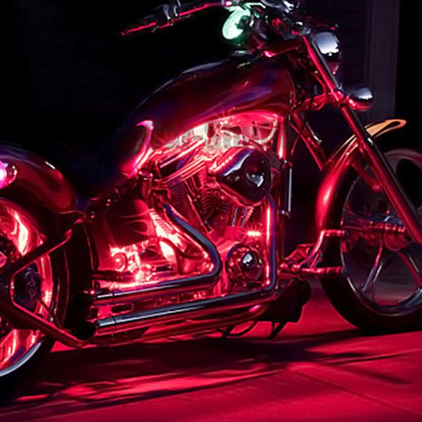 4pcs Expandable 7Color RGB LED Motorcycle Ground Effect Light Kit