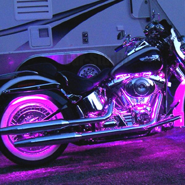 4pcs Expandable 7Color RGB LED Motorcycle Ground Effect Light Kit