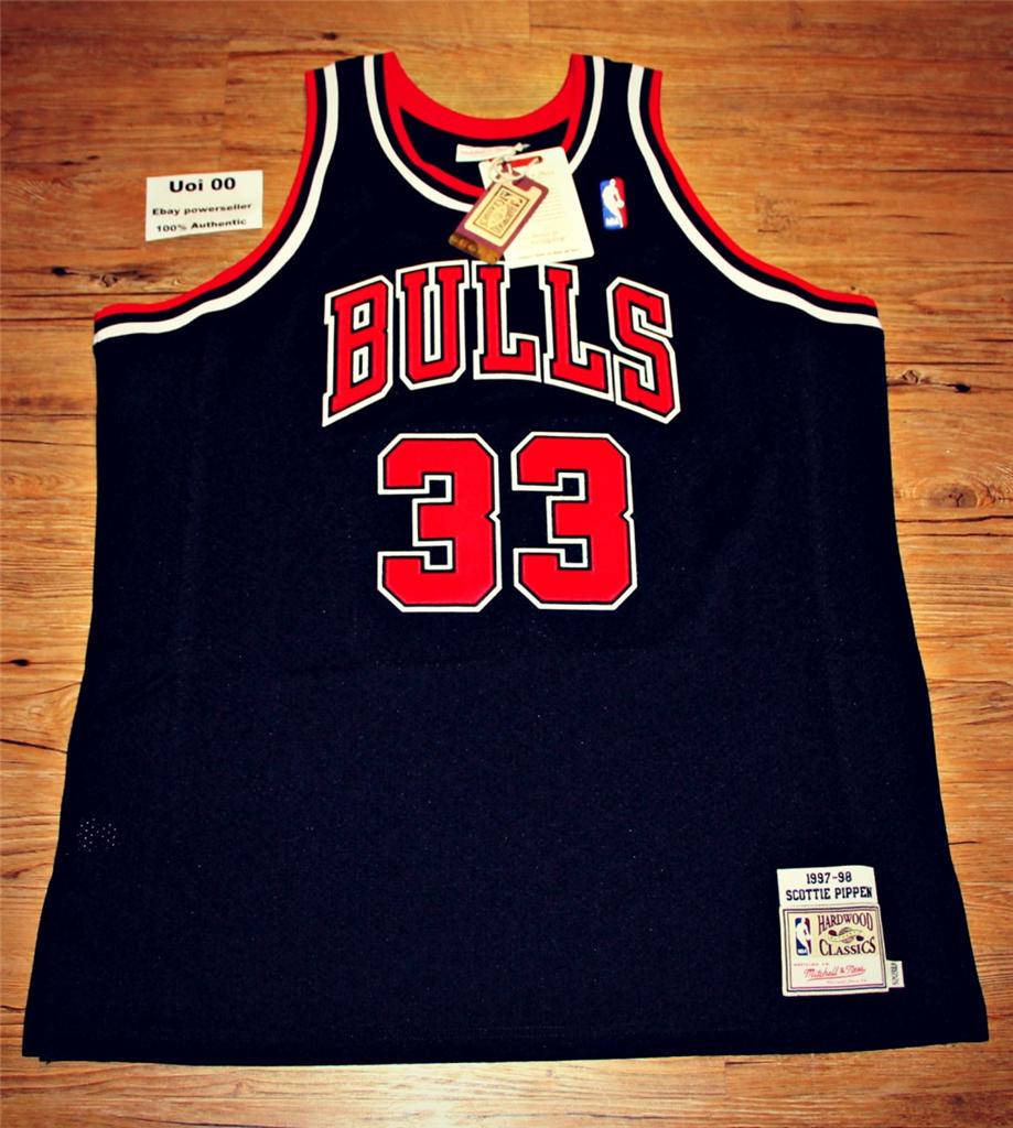 mitchell and ness throwback jersey 100 authentic new PIPPEN 33 BLACK