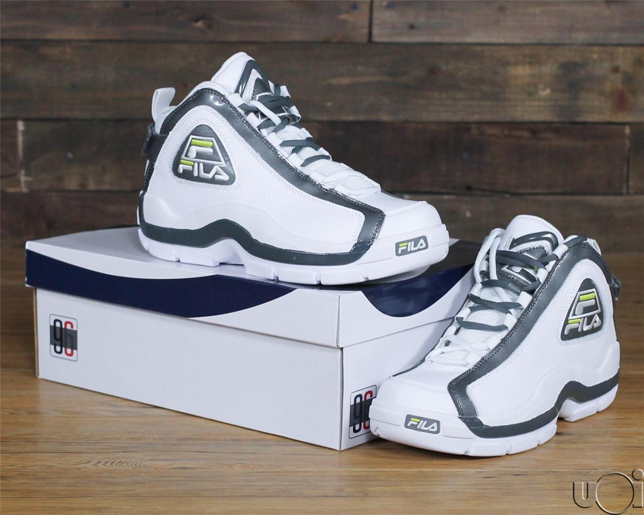 FILA leather cage hill air basketball shoe 96 white lime green GRANT