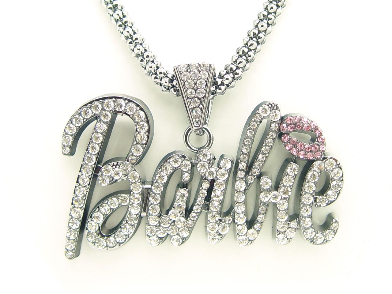 Rhinestone Nicki Minaj Barbie Necklace 3"Large Size | eBay