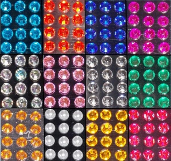 176 x 4,3 & 2mm Self Adhesive Diamantes,Stick On Rhinestone Gems.Sticky