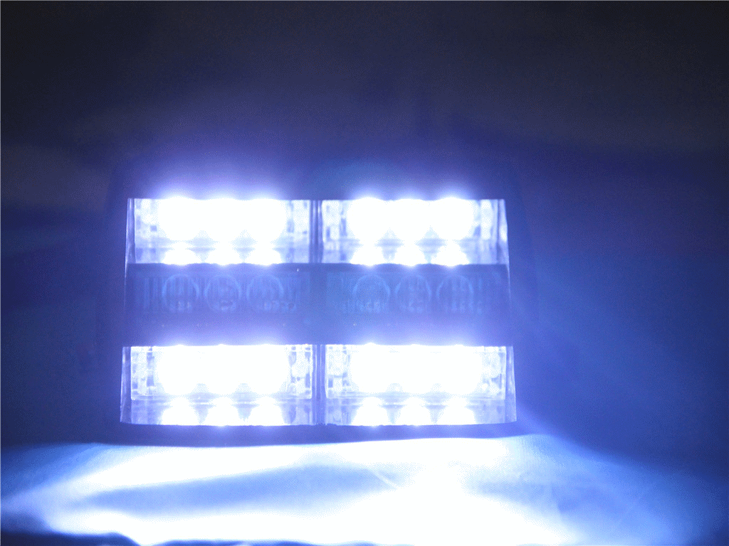 White&Amber 3x6 18LED Strobe Police Emergency Flashing Warning Light