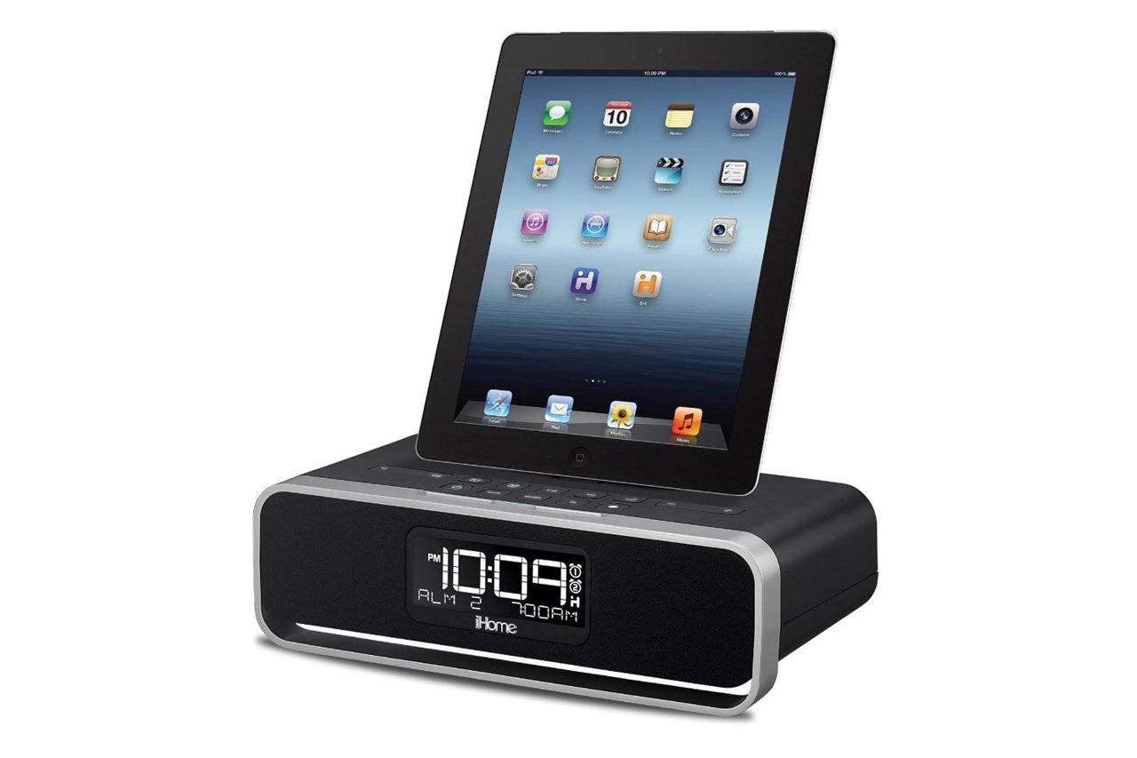 IHOME DUAL CHARGING STEREO FM ALARM CLOCK DOCK FOR IPAD AIR 4 MINI