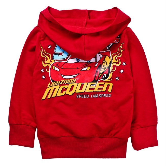 Cars Lightning McQueen Kids Coat Boys Girls Front Zip Cool Hoodies 3 4