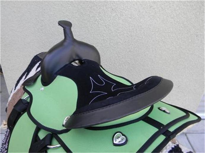 15" NEW LIME GREEN CORDURA WESTERN SADDLE PACKAGE