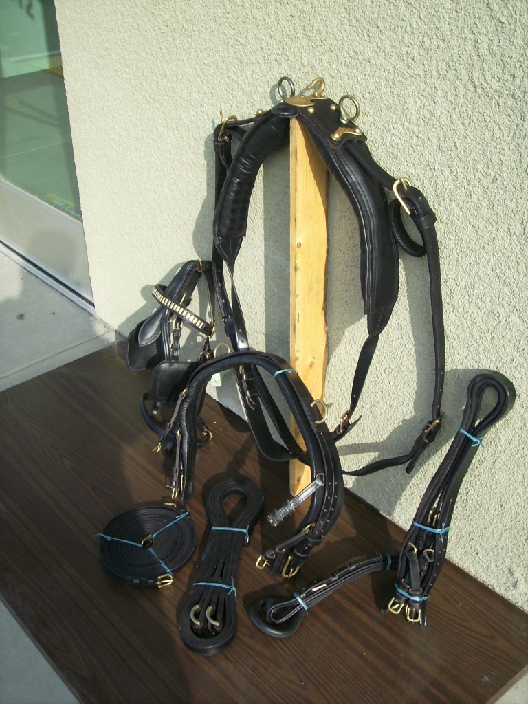 NEW LEATHER SINGLE DRIVE HARNESS SET (FULL SIZE) BLACK eBay