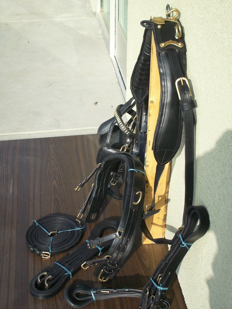 NEW LEATHER SINGLE DRIVE HARNESS SET (FULL SIZE) BLACK eBay