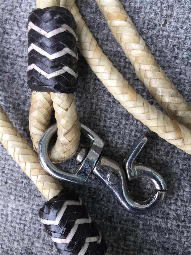 RAWHIDE BRAIDED SPLIT REINS WITH HORSE HAIR. NEW!!! eBay