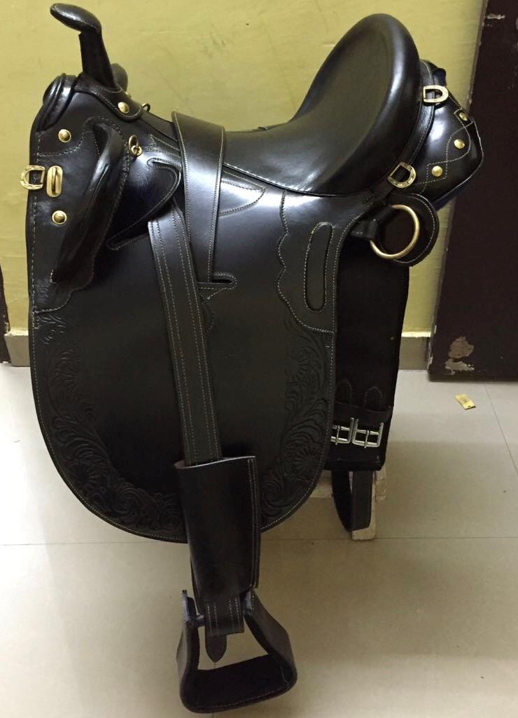 17" New Leather Australian Stock Saddle Package By OutBack Saddle Co.(Black) eBay