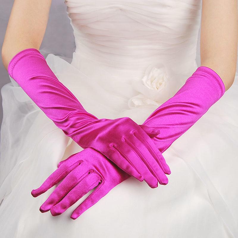 Ladies Satin Party Dress Long Finger Gloves Prom Evening Wedding Gloves 12 Color Ebay 6540