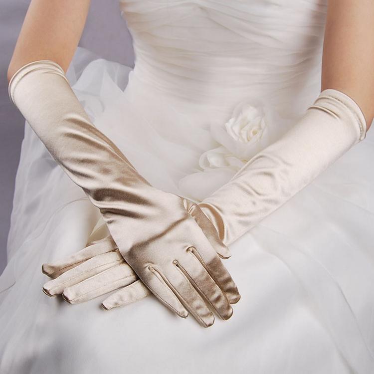 Ladies satin party dress long finger gloves prom evening wedding gloves 12 Color eBay