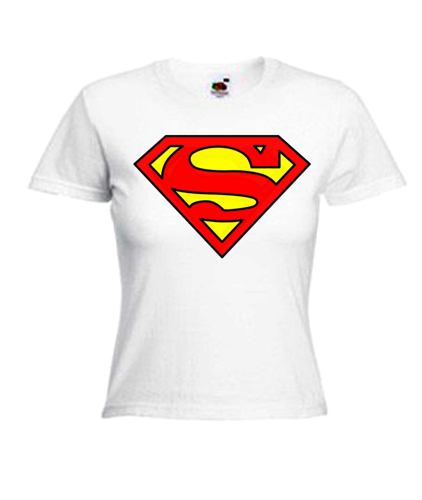 SUPERMAN SUPERGIRL T Shirts From Adult Sizes to Children! 100 Cotton