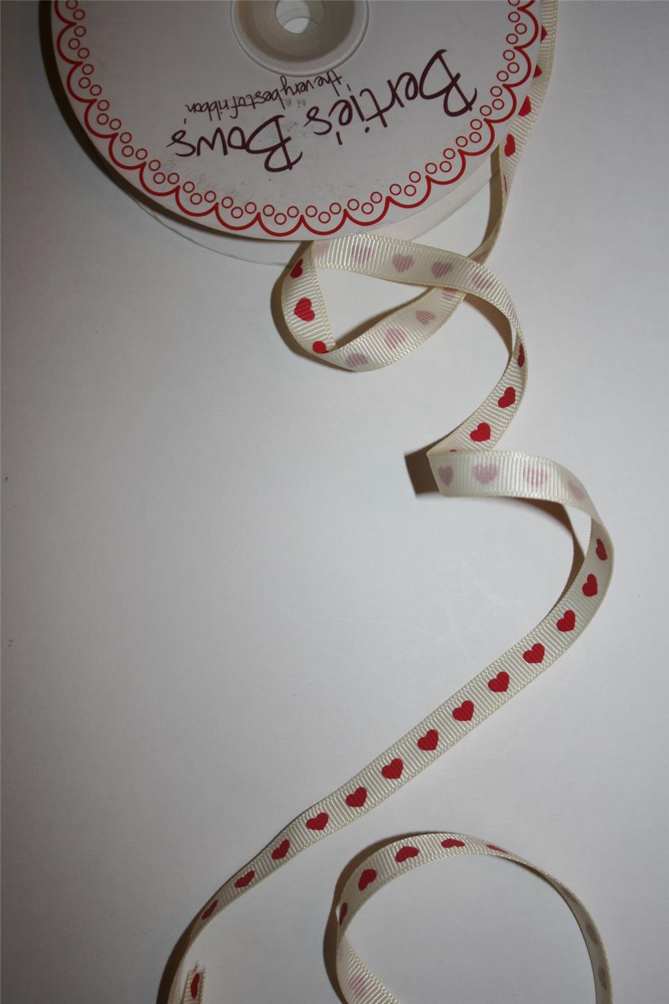 Lovely Berties Bows Little Hearts Ribbon-2 Metres - Picture 1 of 2