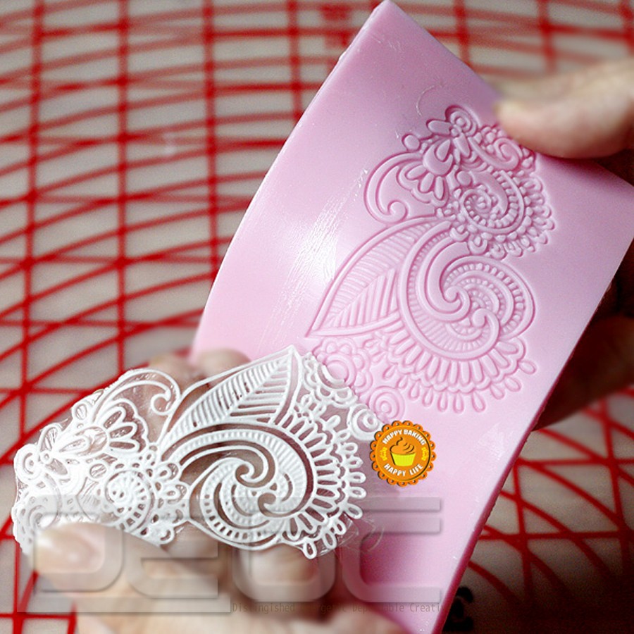 Lace Shaped Silicone Mold Mould Fondant Cake Decoration Baking Tools 9