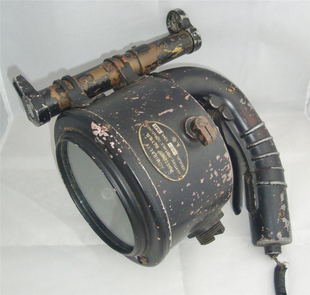 ww2 british royal navy hand held signal lamp dated 1941