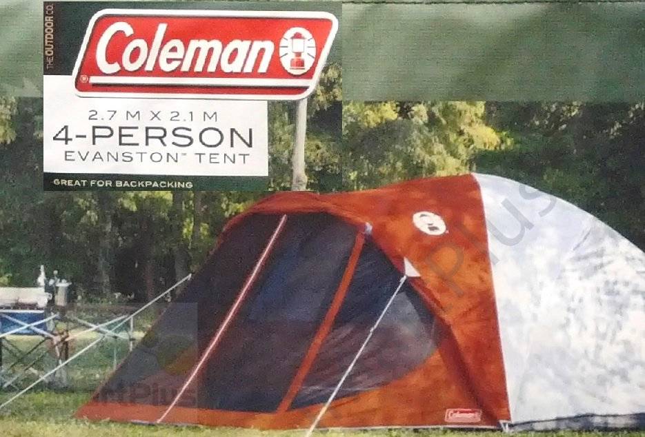 Coleman Screened 4 Person Evanston Camping Tent Great for Backpacking 9