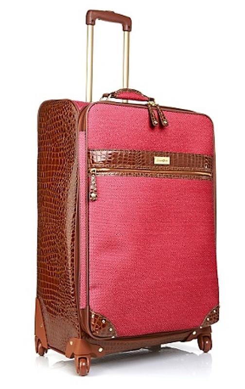 Samantha Brown 28" Tweed CrocoEmbossed Upright Spinners Luggage