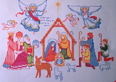 nativity - Christian Cross Stitch. New Free Christian Cross Stitch