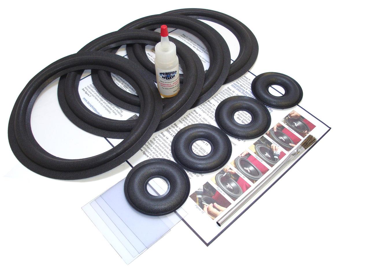 KEF 105/3 Speaker Foam Repair Kit incl. Donut dust caps 4A8+4Donut eBay