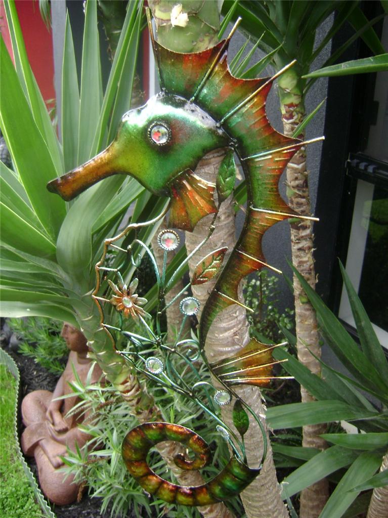 SEAHORSE WALL ART Large Metal Seahorse HANGING Wall Plaque Home