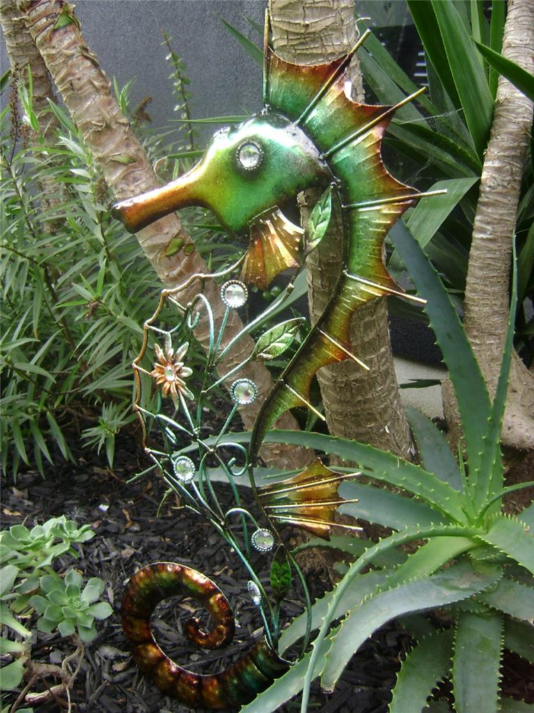 SEAHORSE WALL ART Large Metal Seahorse HANGING Wall Plaque Home