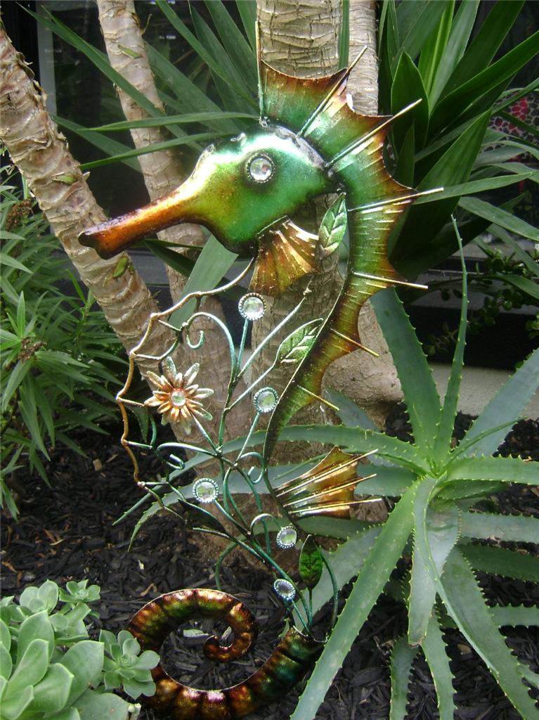 SEAHORSE WALL ART Large Metal Seahorse HANGING Wall Plaque Home