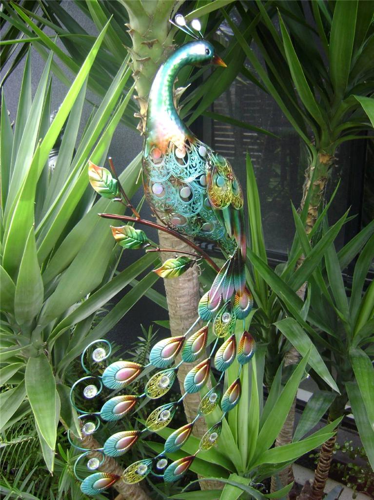 PEACOCK WALL ART Large Metal Peacock Wall Plaque 81cm HANGING PEACOCK