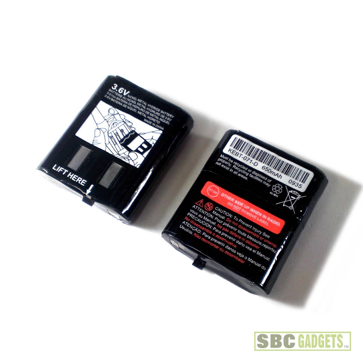 2 Motorola KEBT071D 3.6V NiMH 2Way Radio Rechargeable Batteries