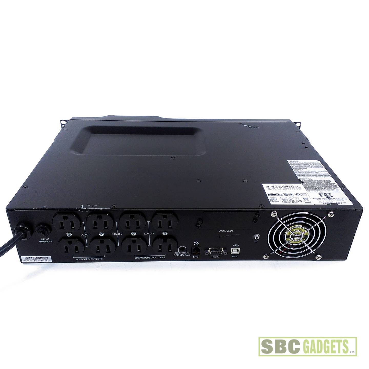 TrippLite SmartPro UPS SMART1500RM2U (AGSM7135) 1500VA, 1000W, 120V