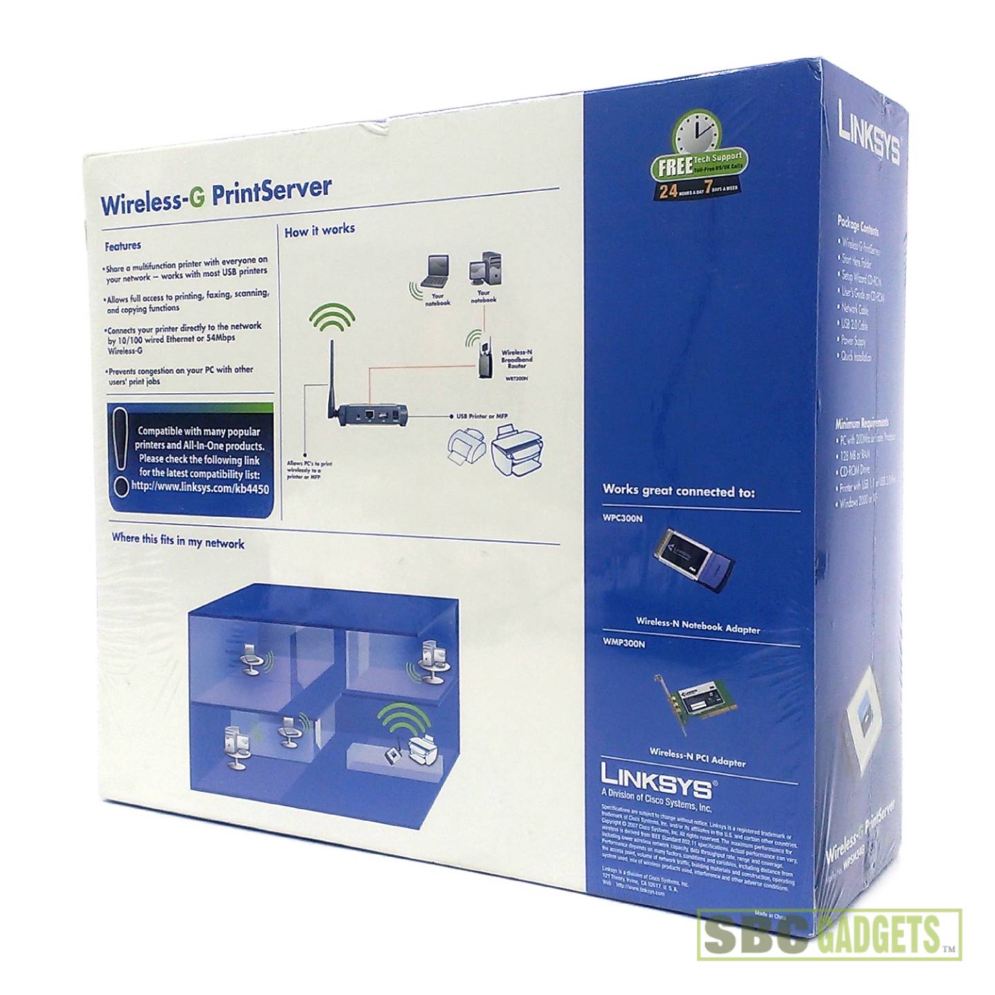 *NEW IN BOX* CiscoLinksys WirelessG Print Server WPSM54G